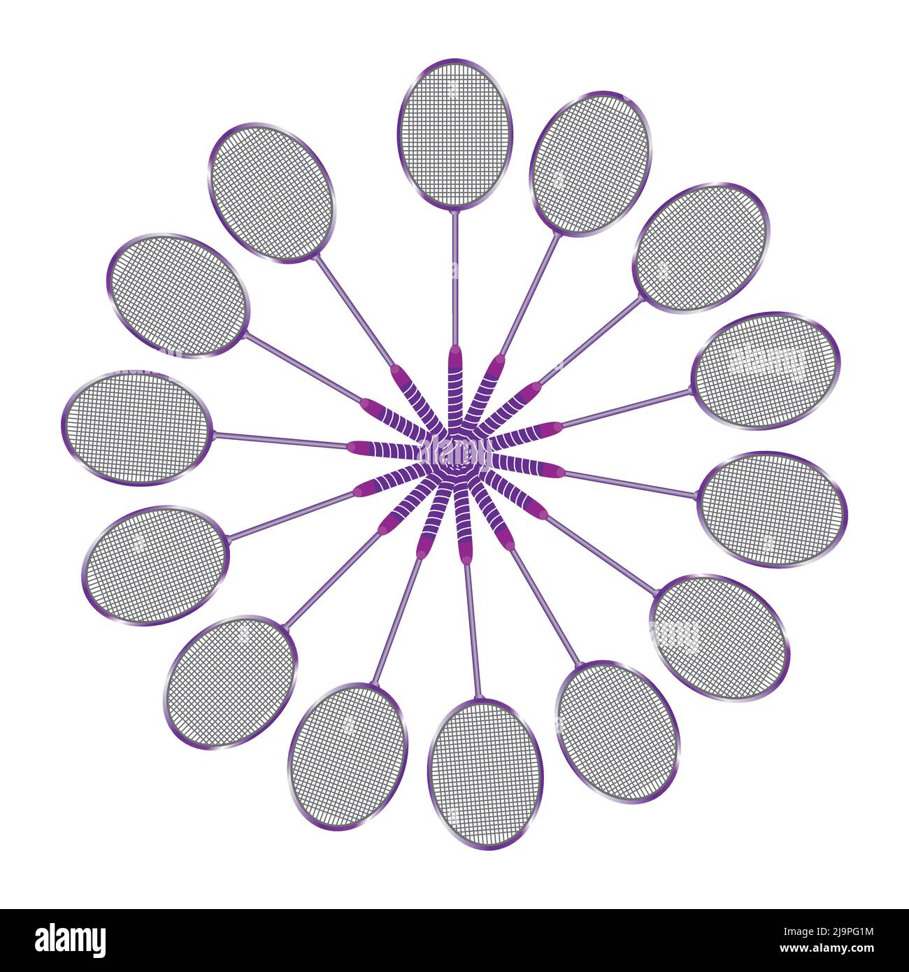 quatre battes de type circulaire sur fond blanc Illustration de Vecteur