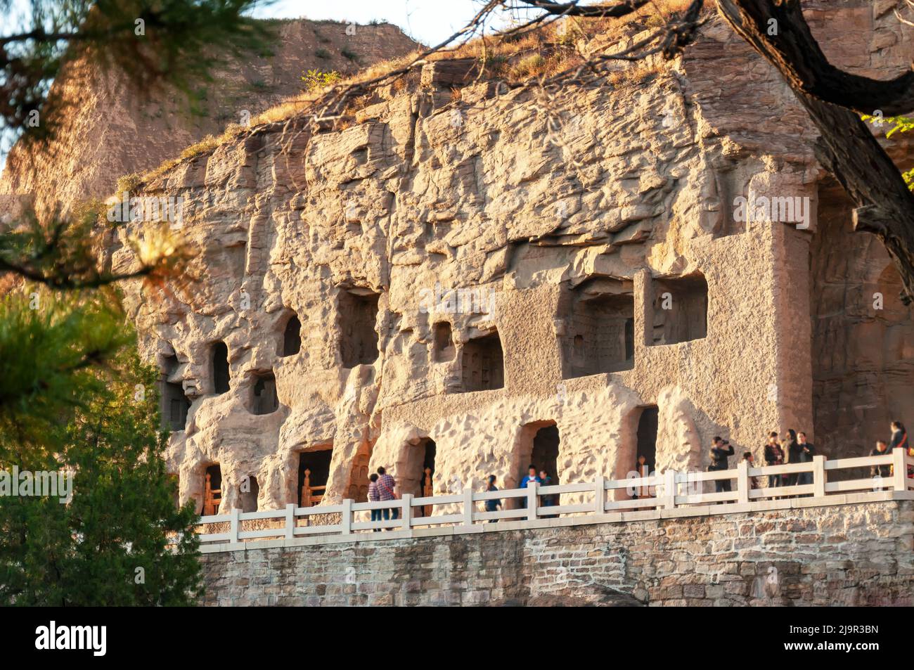 Temple bouddhiste suspendu aux grottes de Yungang à Datong, Shanxi, Chine Banque D'Images