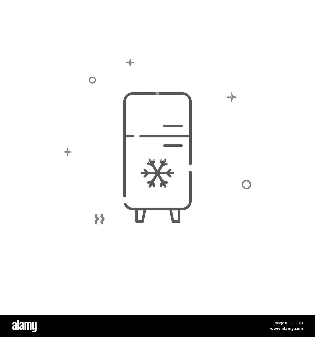 Icône de ligne vectorielle simple pour réfrigérateur. Symbole, pictogramme, panneau isolé sur fond blanc. Contour modifiable. Régler l'épaisseur de ligne. Illustration de Vecteur