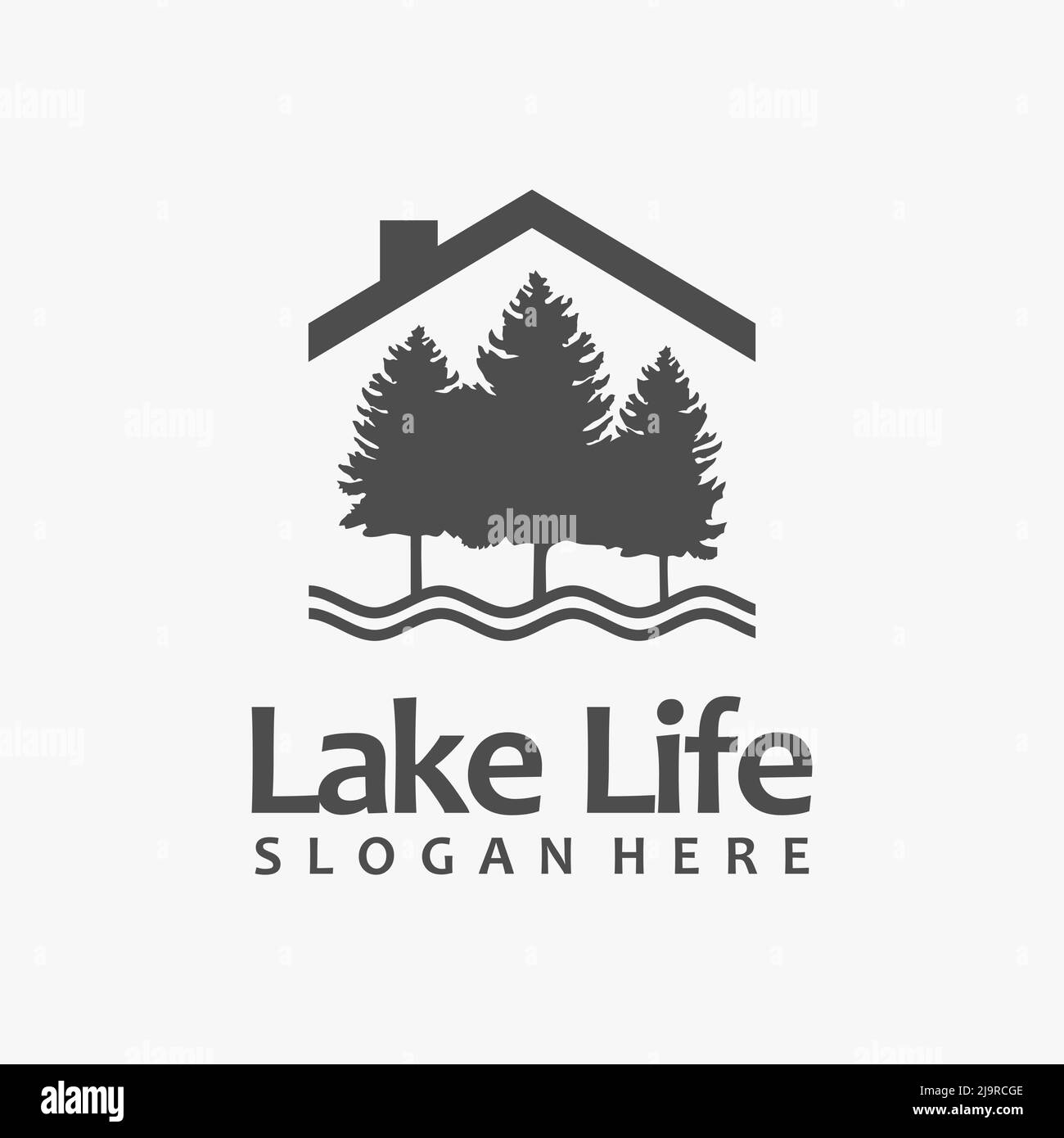 Logo Lake House Illustration de Vecteur