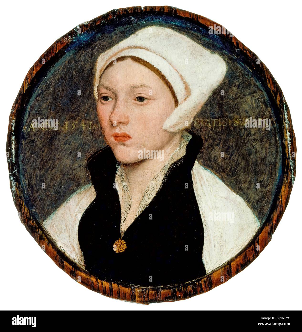 Hans Holbein le plus jeune, Portrait d'une jeune femme avec un White Coif, peinture à l'huile et à la tempera sur panneau, 1541 Banque D'Images Hans Holbein le plus jeune, Portrait d'une jeune femme avec un White Coif, peinture à l'huile et à la tempera sur panneau, 1541 Banque D'Images