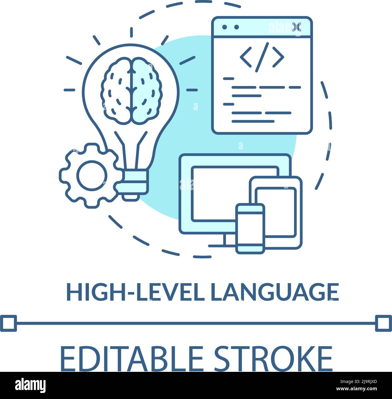 Icône de concept turquoise de haut niveau Illustration de Vecteur
