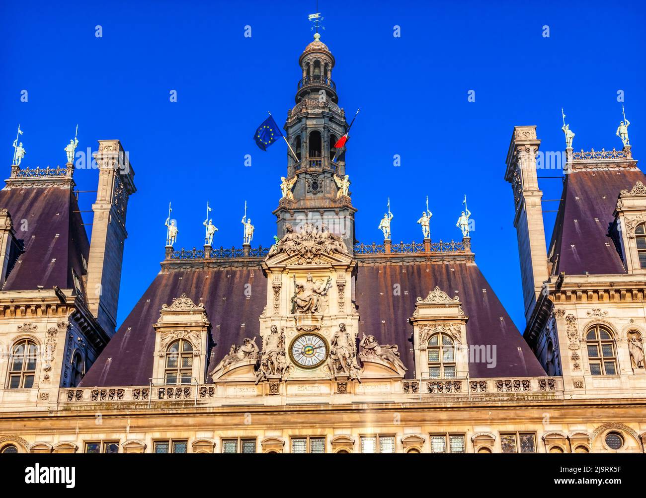 Hôtel de ville, Paris, France. Construit 1500 puis reconstruit dans les années 1800 Banque D'Images