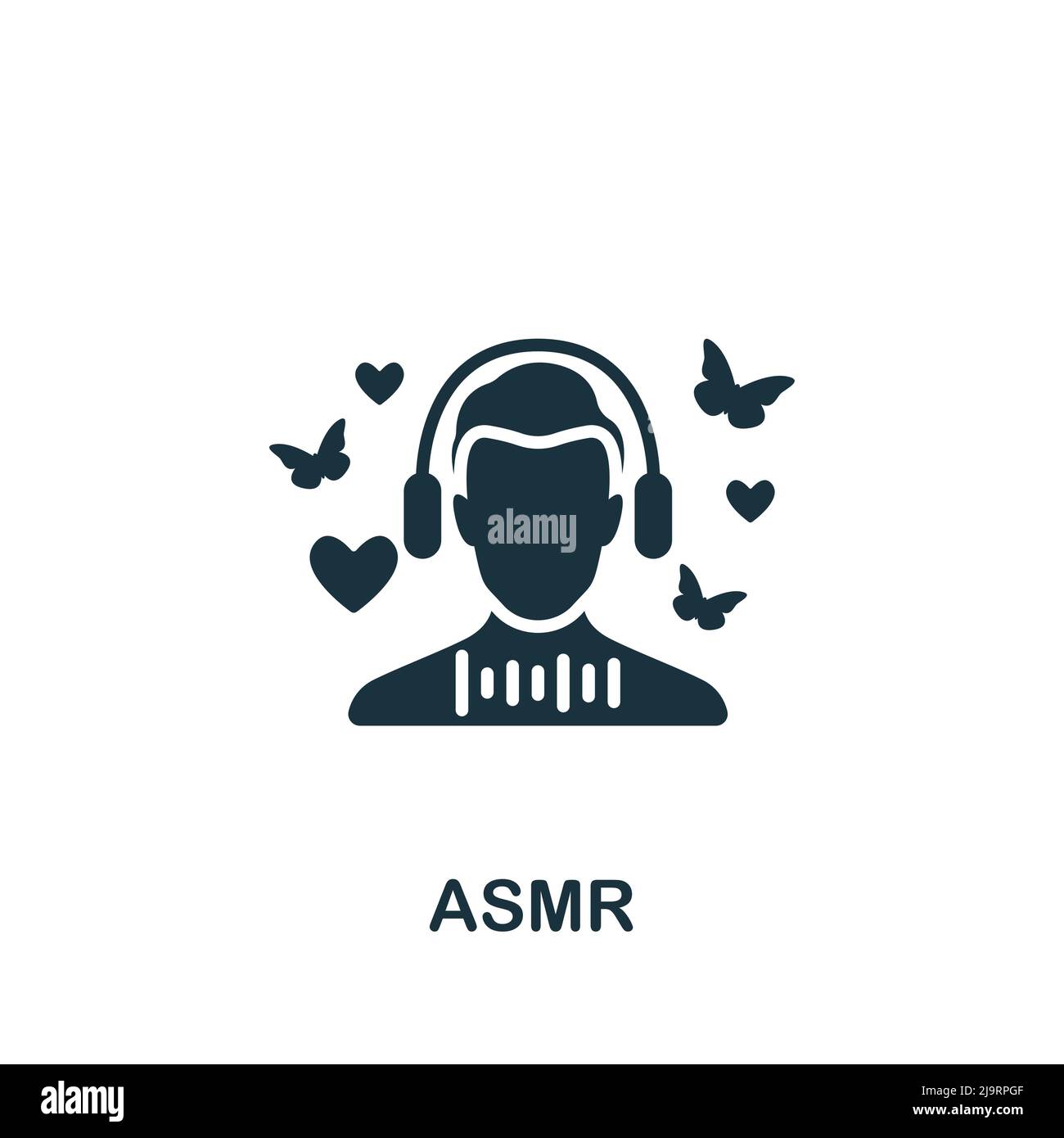 Icône ASMR. Icône de diffusion monochrome simple pour les modèles, la conception Web et les infographies Illustration de Vecteur