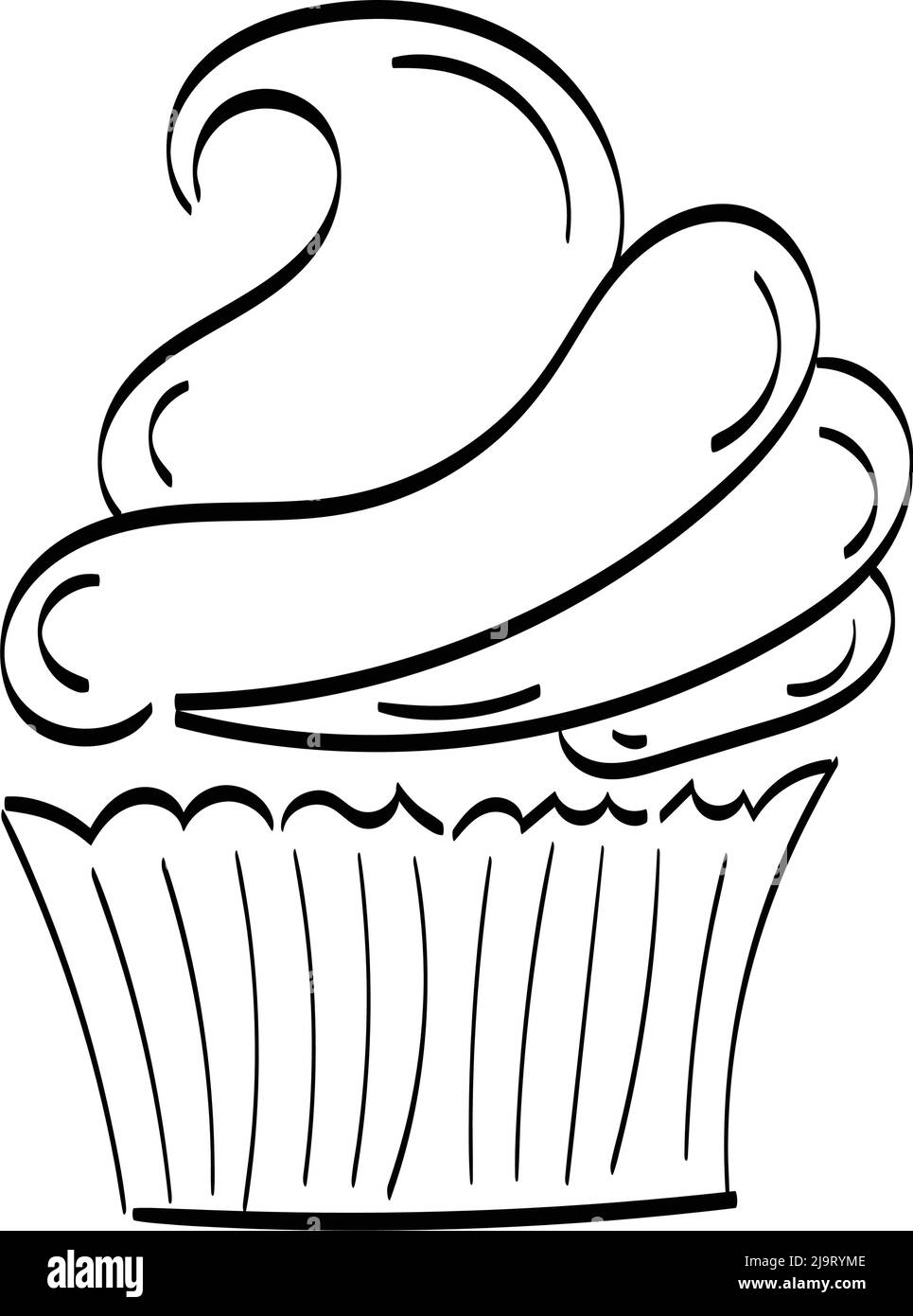 Programme de gâteau d'anniversaire. Page de coloriage des aliments facile à  imprimer Image Vectorielle Stock - Alamy