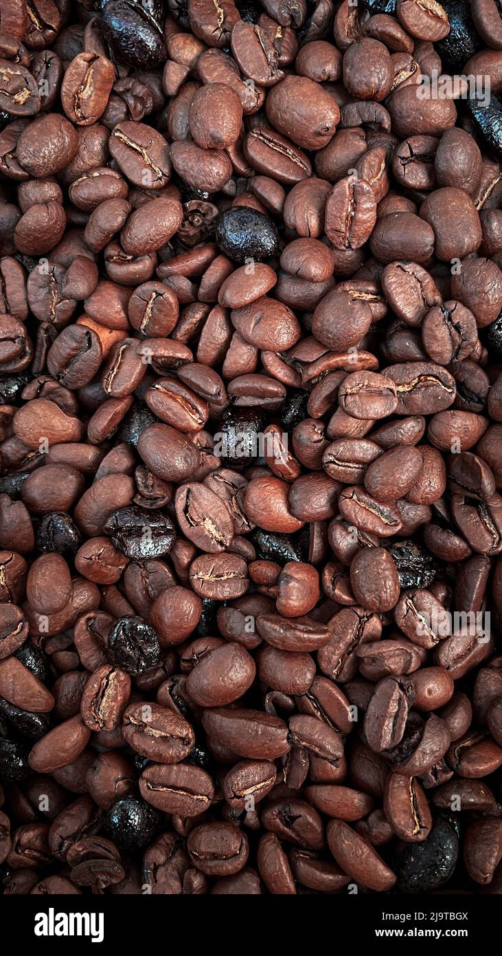 grains de café grillés, nourriture et boissons Banque D'Images