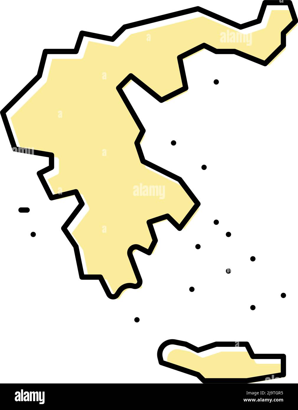 grèce carte civilisation couleur icône illustration vectorielle Illustration de Vecteur