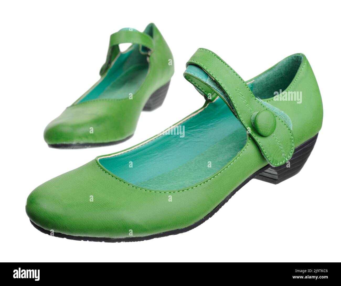 Paire de chaussures d'été légères pour femme, isolées sur fond blanc Banque D'Images