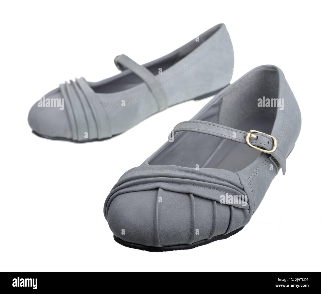 Paire de chaussures d'été légères pour femme, isolées sur fond blanc Banque D'Images