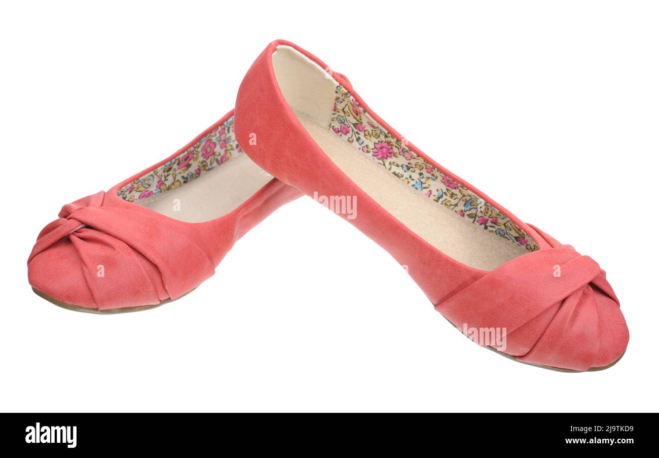 Paire de chaussures d'été légères pour femme, isolées sur fond blanc Banque D'Images