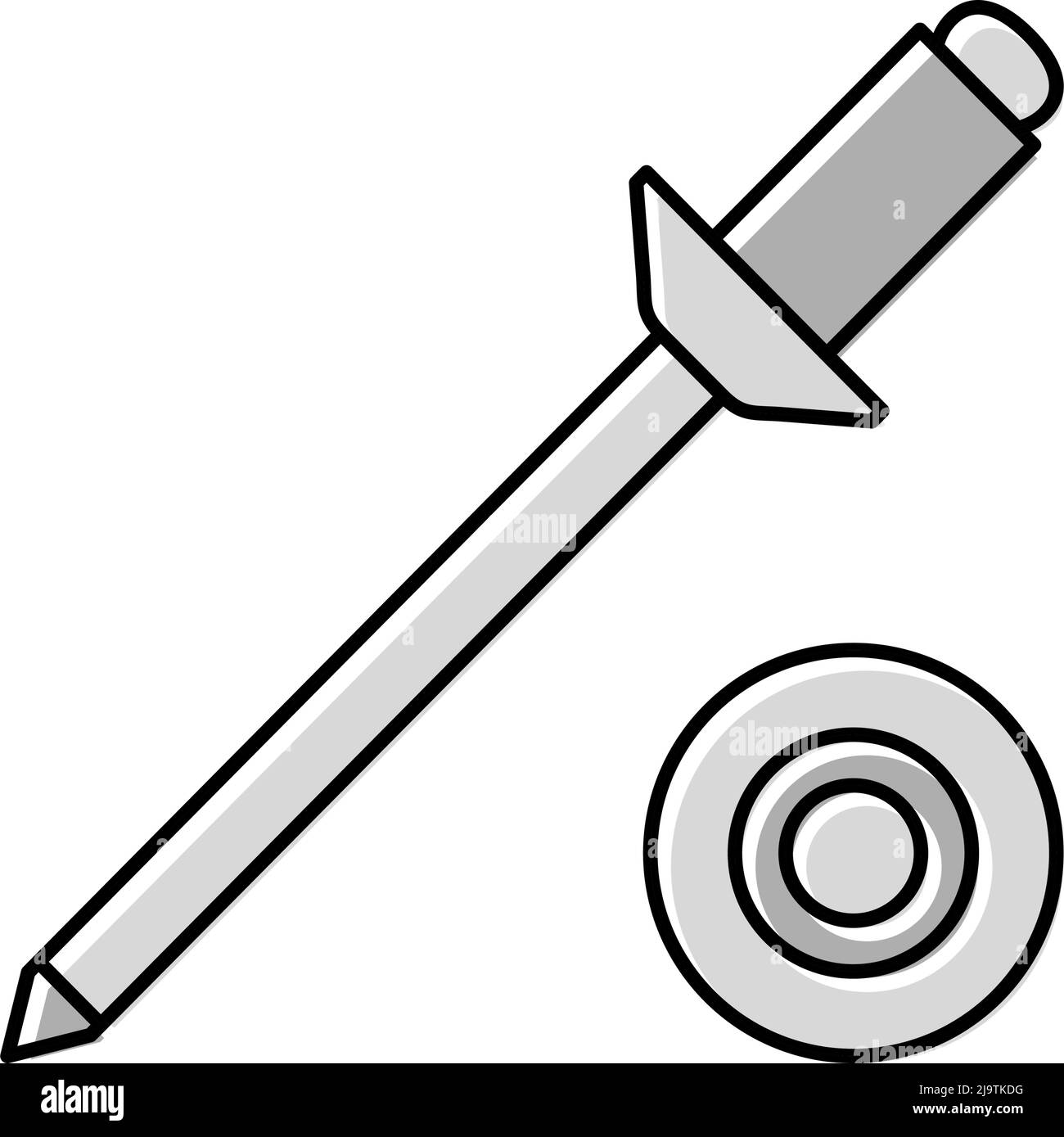 illustration vectorielle de l'icône de couleur de la vis à rivet Illustration de Vecteur