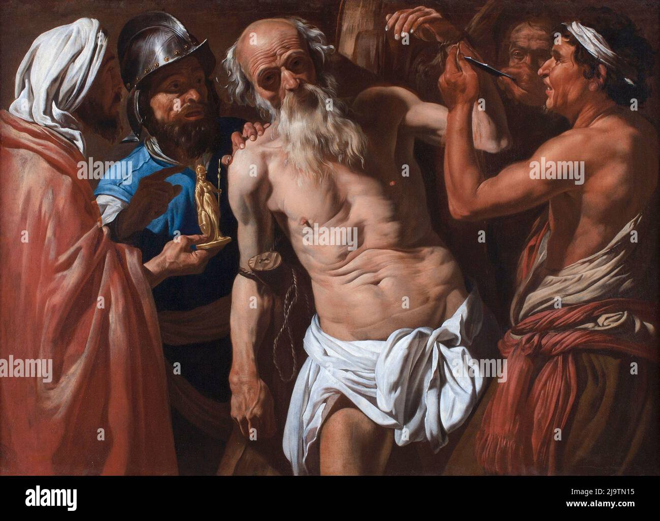 Le martyre de Saint Bartholomée, l'un des douze disciples de Jésus, par Matthias stom Banque D'Images