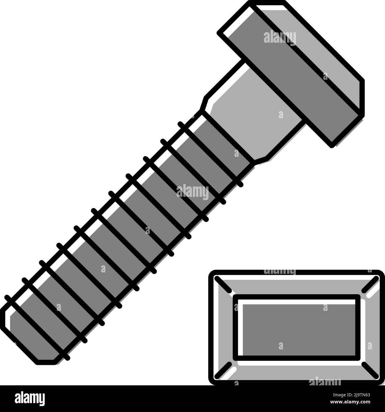 illustration vectorielle de l'icône de couleur de boulon de rainure en t. Illustration de Vecteur
