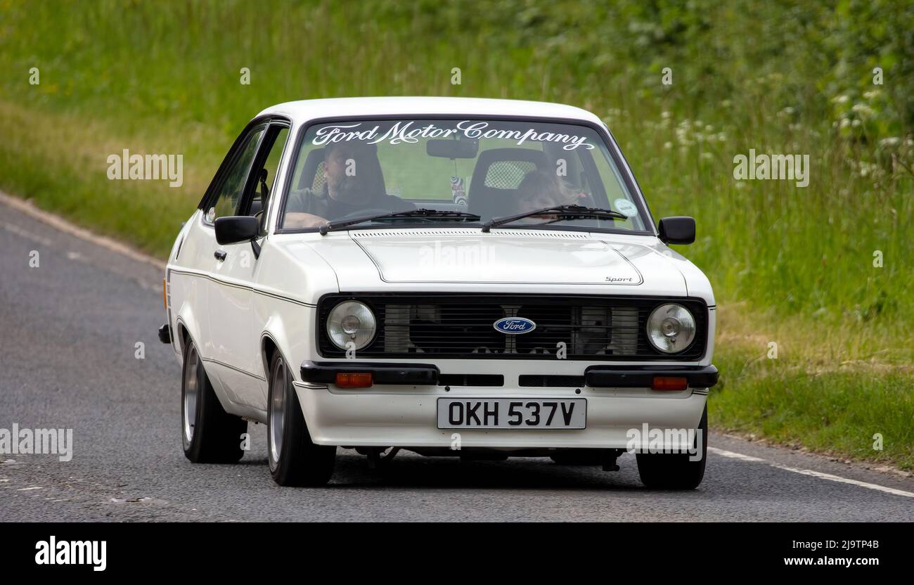 1980 Escort blanche Ford Banque D'Images