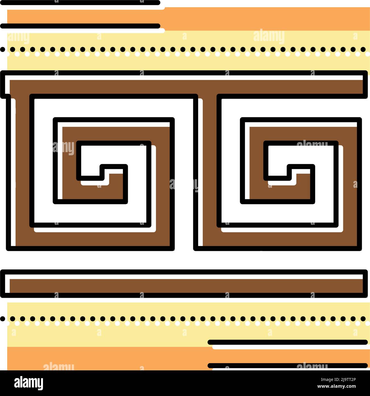 ornement ancienne grèce couleur icône illustration vectorielle Illustration de Vecteur