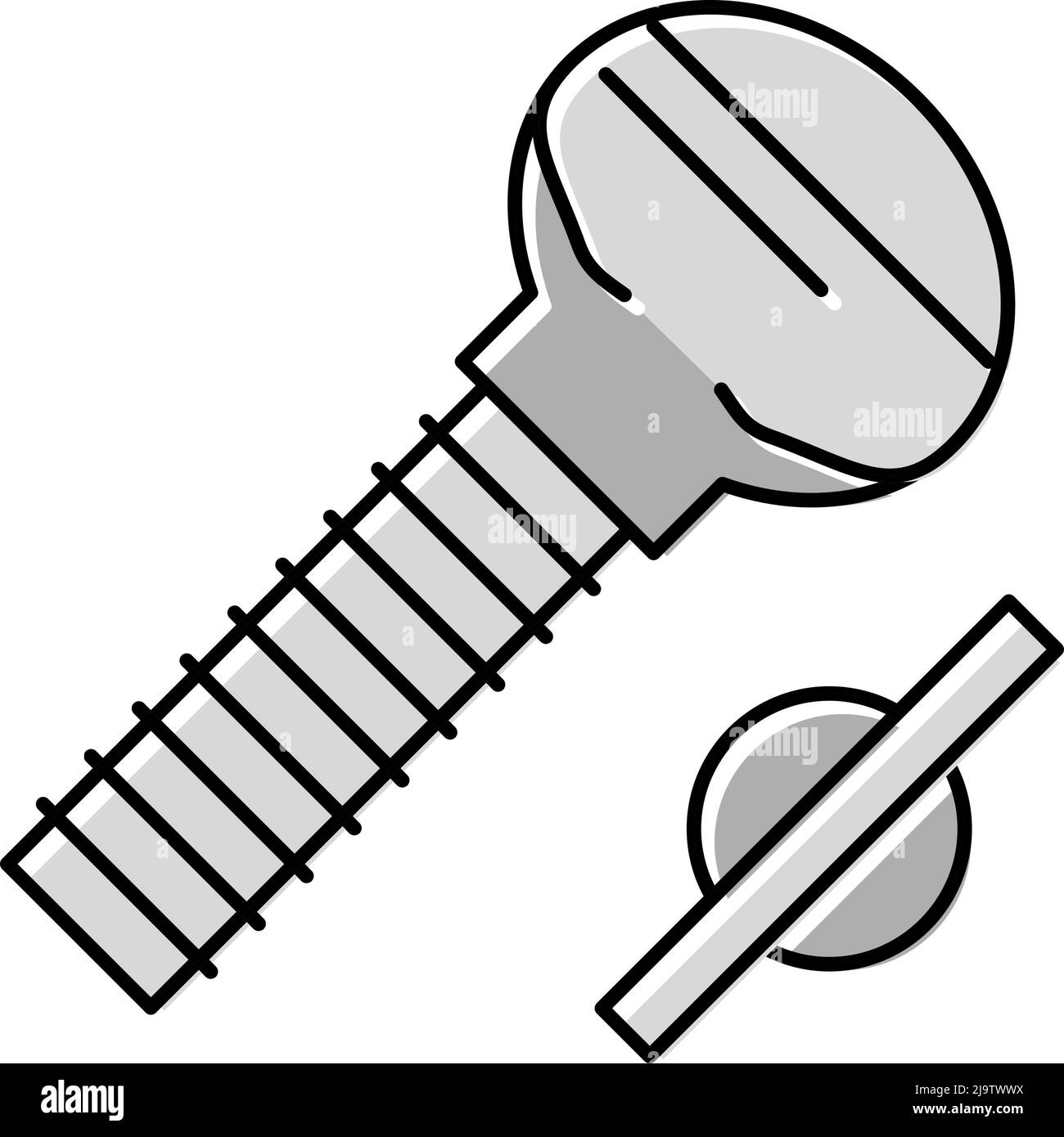 illustration vectorielle de l'icône de couleur de la vis à oreilles Illustration de Vecteur