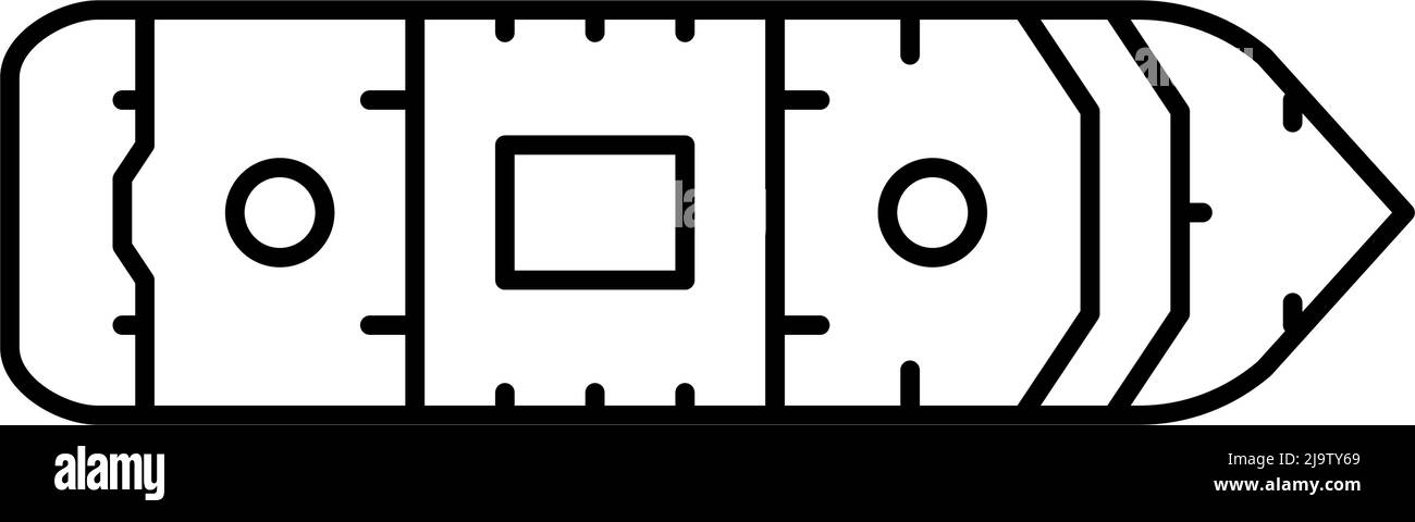 illustration vectorielle de l'icône représentant une ligne de paquebot de croisière dans une piscine Illustration de Vecteur