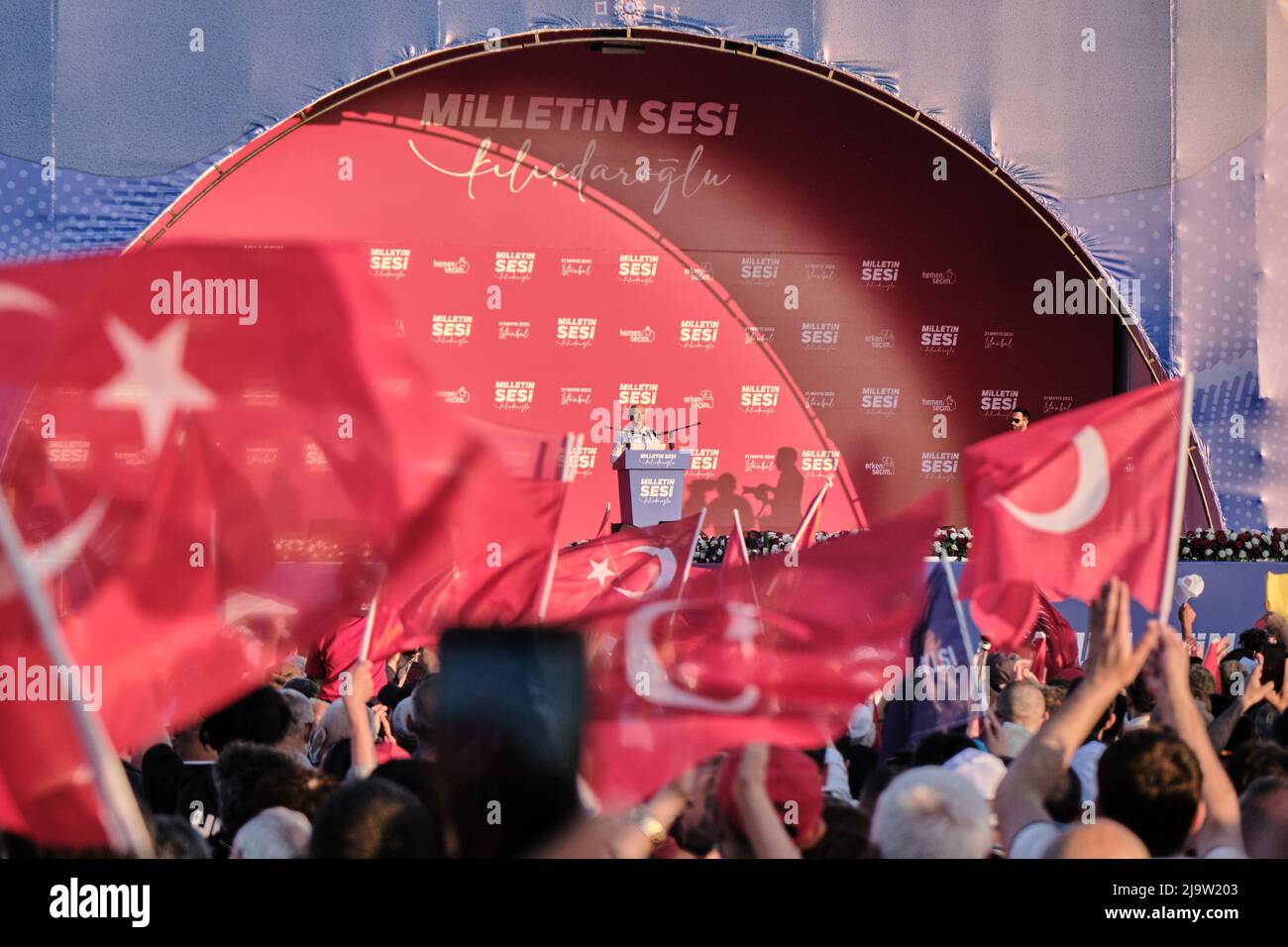 İstanbul, Turquie - 21 mai 2022: Il y a eu une grande participation à la voix de la nation rassemblement organisé par le parti populaire de la république à Maltepe Banque D'Images