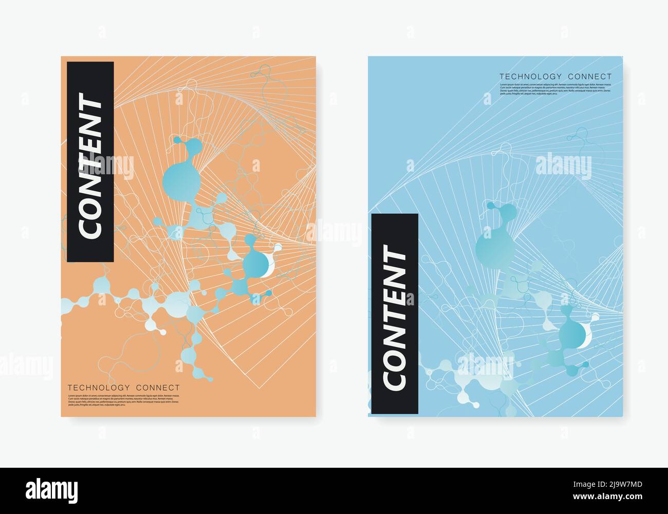 Arrière-plan abstrait coloré avec lignes et cercles. Concepts Web, réseau, ordinateur, connexion et technologie. Illustration futuriste Vector. Illustration de Vecteur