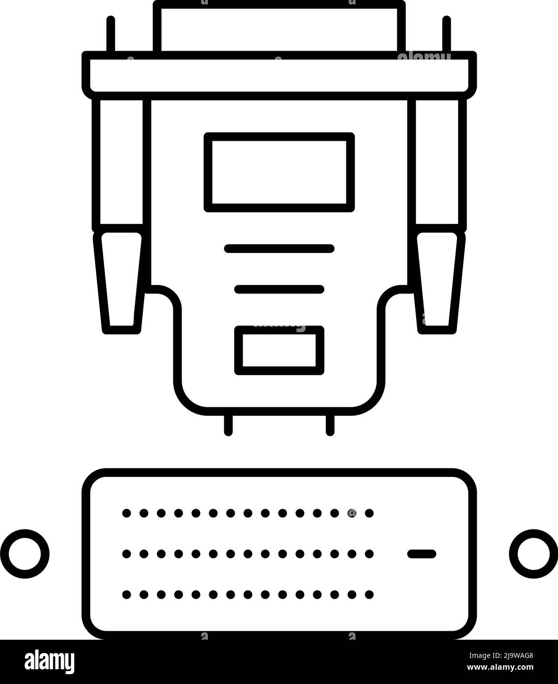 illustration vectorielle de l'icône du câble dvi et de la ligne de port Illustration de Vecteur