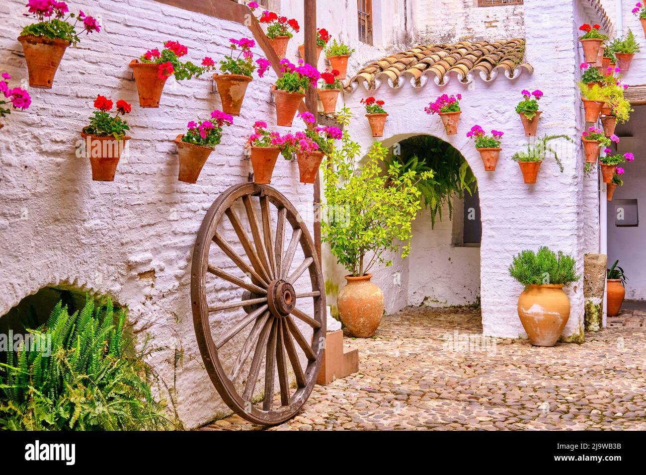 Patio de la Posada del Potro, initialement une auberge fondée sur le 14th siècle et aujourd'hui le Centro Flamenco Fosforito, un lieu où nous pouvons étudier et Banque D'Images