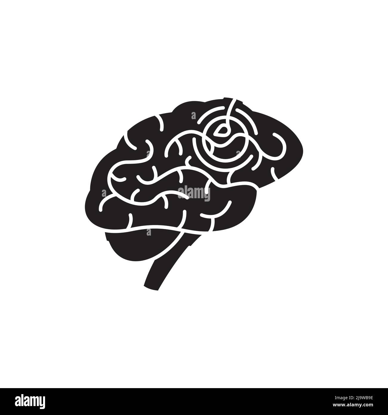 Icône de ligne de couleur de cerveau d'AVC.Maladies humaines.Pictogramme pour page Web, application mobile, Promo. Illustration de Vecteur