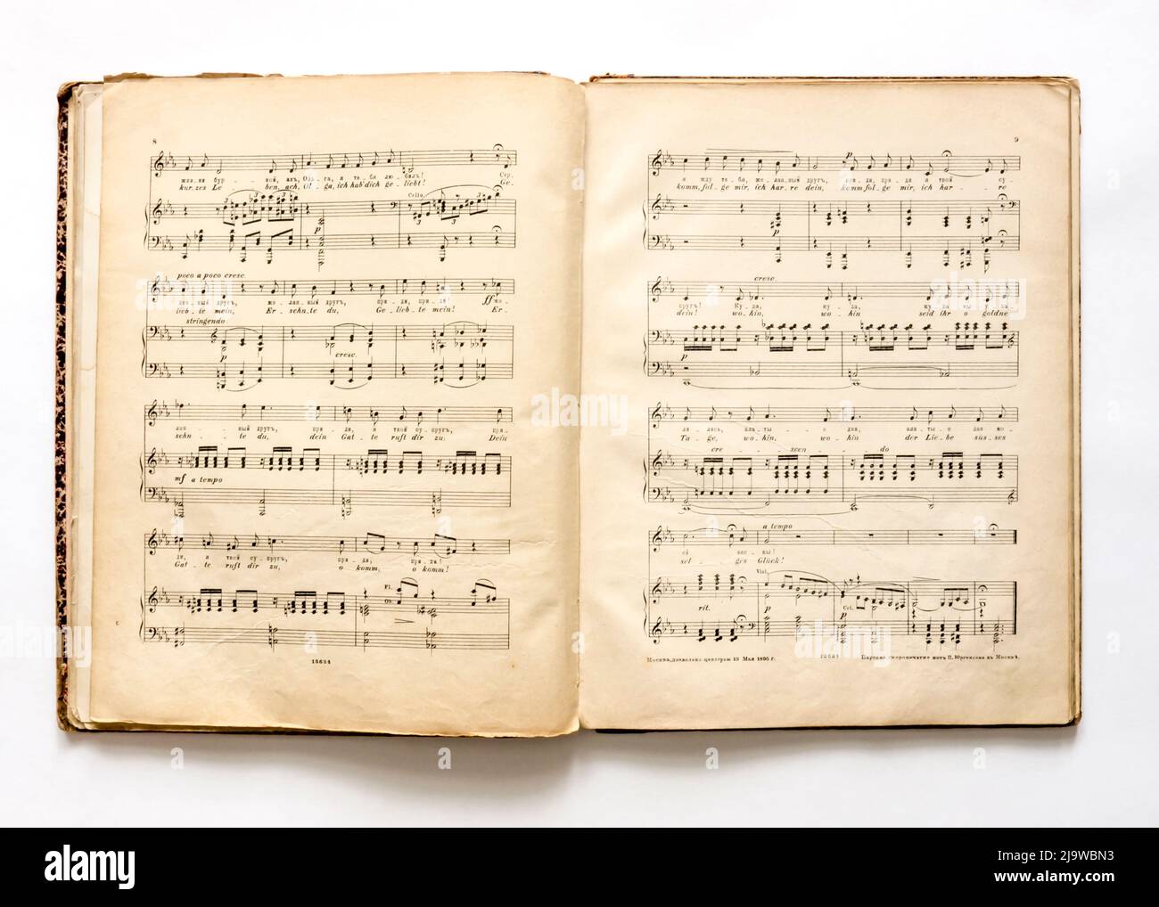 Partitions de musique vintage, de l'Empire russe, 1880s. Banque D'Images