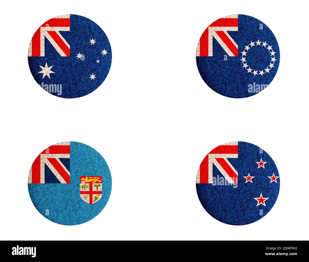 Drapeau de l'Australie, de la NouvelleZélande, des îles Fidji et Cook