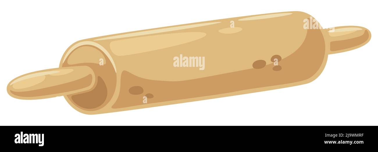 Illustration de la goupille élastique en bois. Image pour les boulangeries et les épiceries. Icône stylisée. Illustration de Vecteur