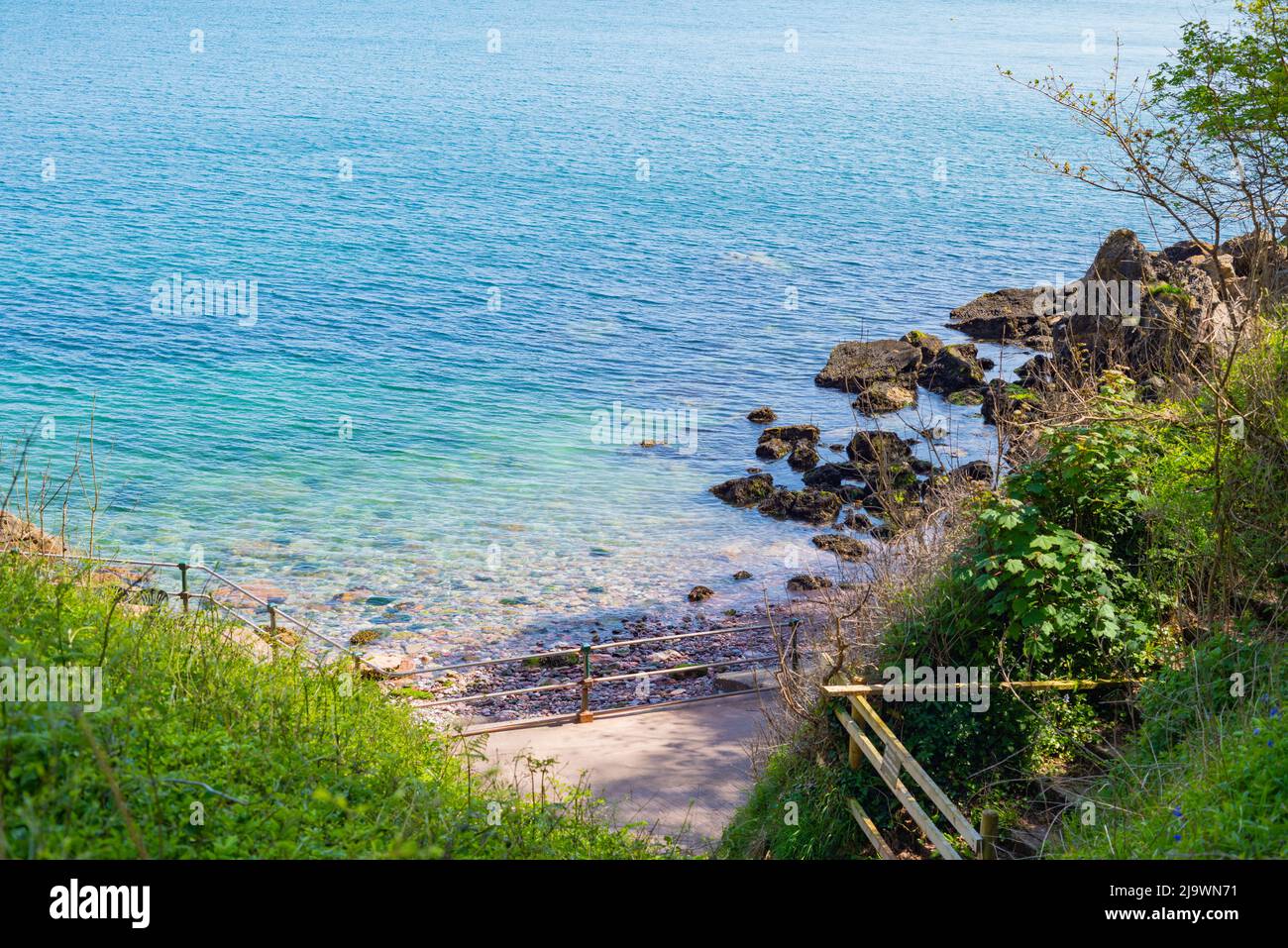 Anstey's Cove près de Torquay, Devon. Plage de la Riviera anglaise. Banque D'Images