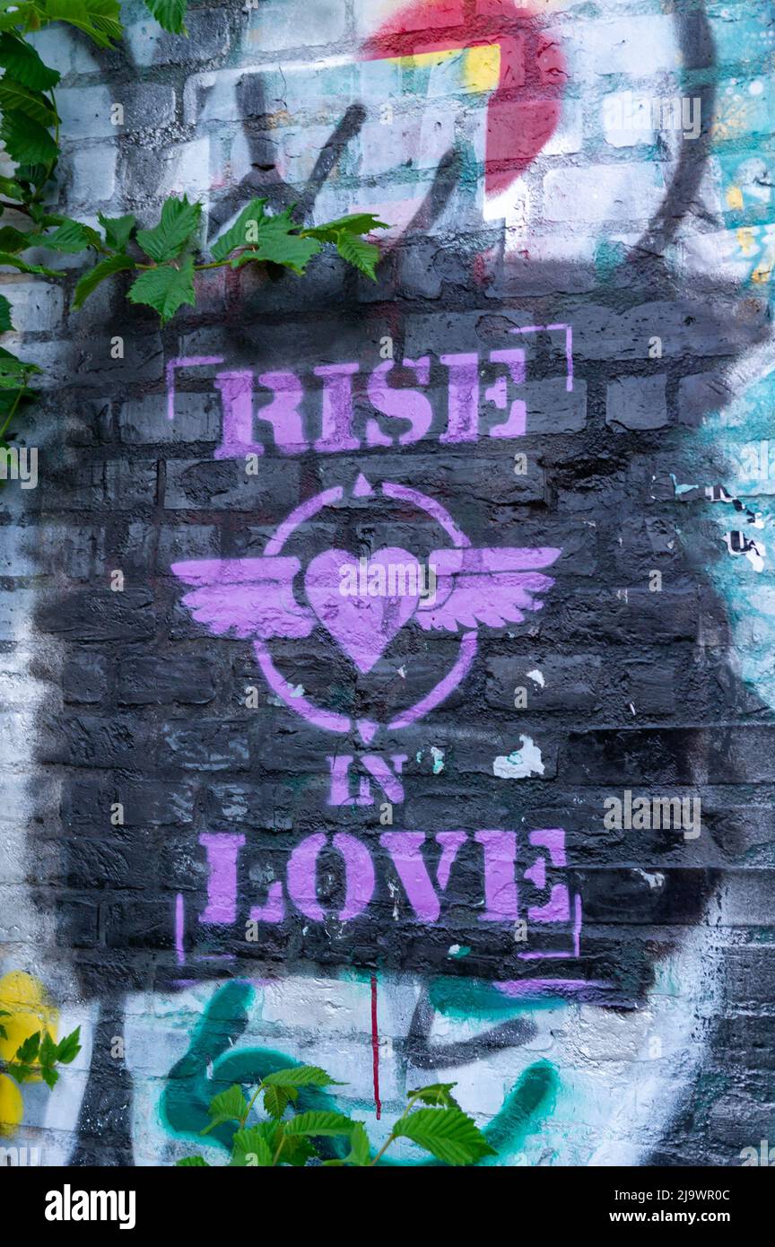 Grafitti à Christiania Free Town, Copenhague, Danemark Banque D'Images