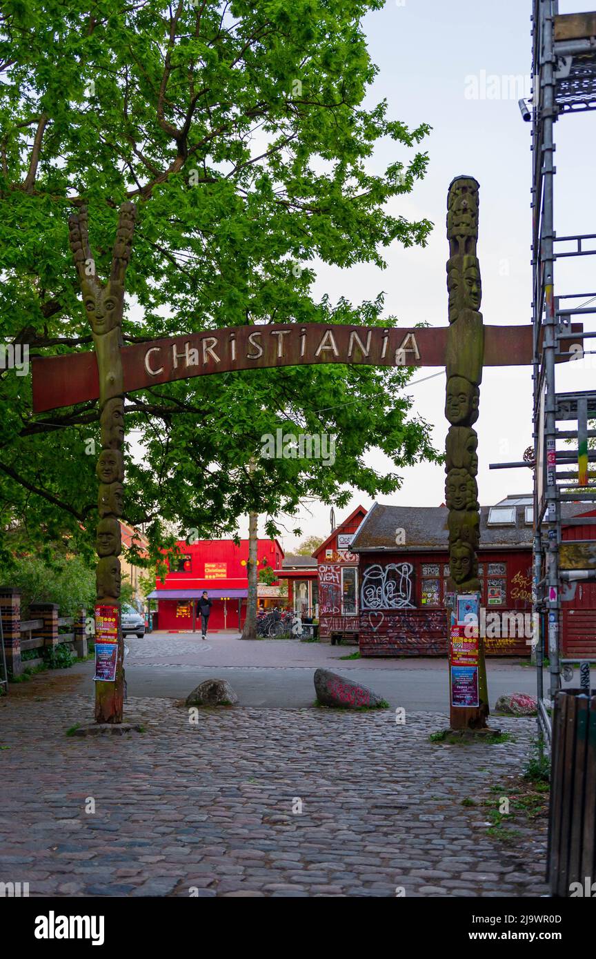L'entrée principale de la ville libre de Christiania Banque D'Images