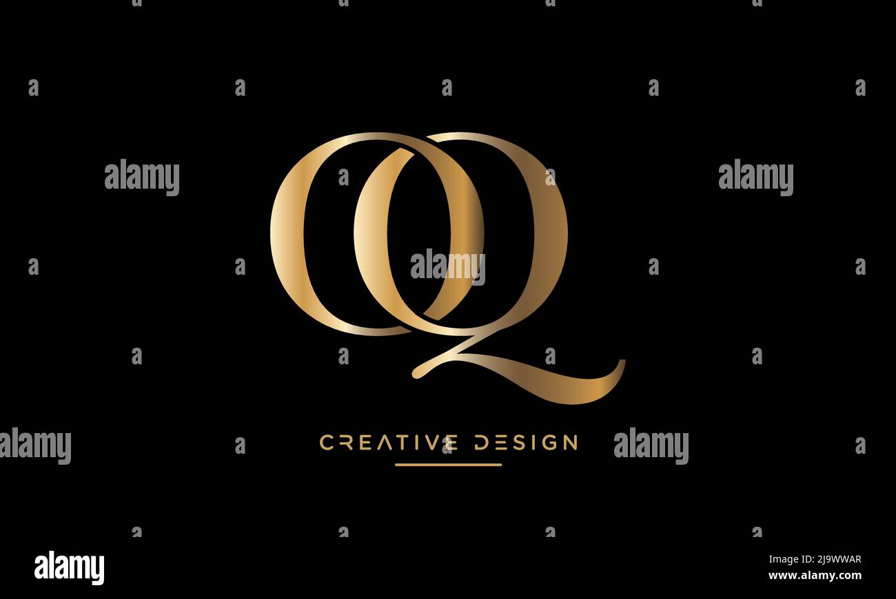 Lettres alphabétiques OQ ou logo abstrait QO Illustration de Vecteur