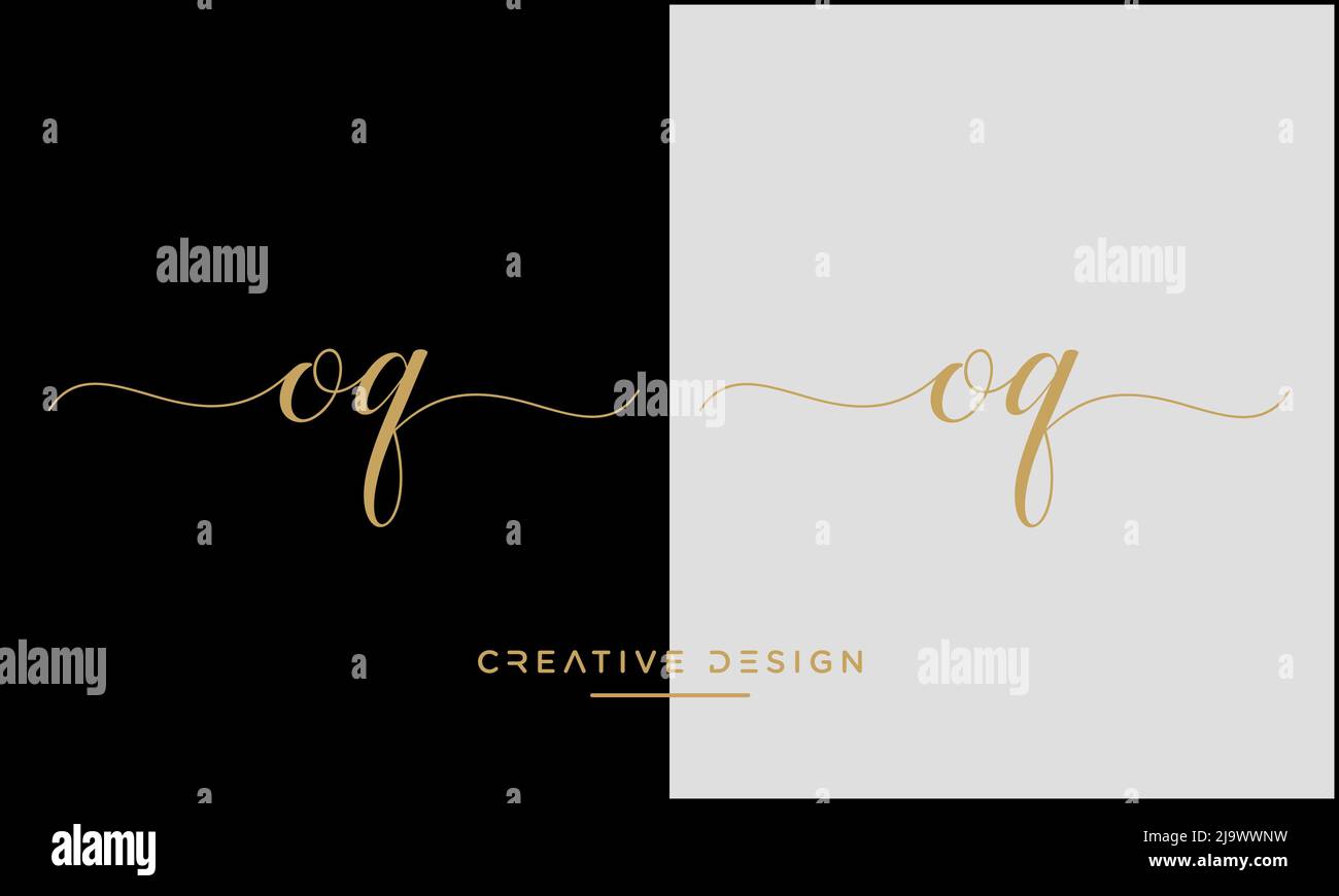 Lettres alphabétiques OQ ou logo abstrait QO Illustration de Vecteur