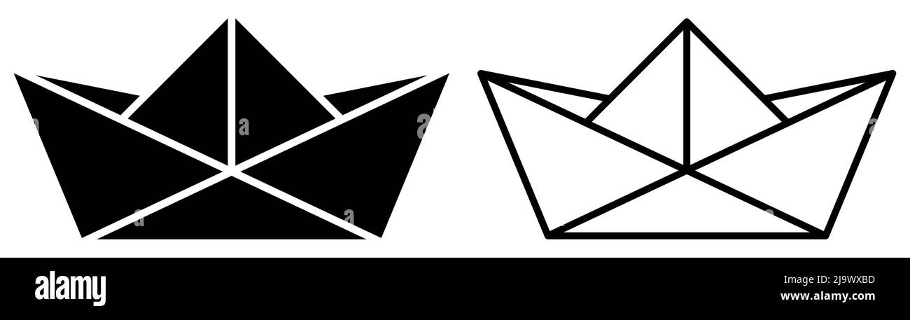 Jeu d'icônes de bateau en papier. Symbole pour la conception de site Web, le logo, l'application, l'interface utilisateur. Illustration vectorielle, EPS10 Illustration de Vecteur