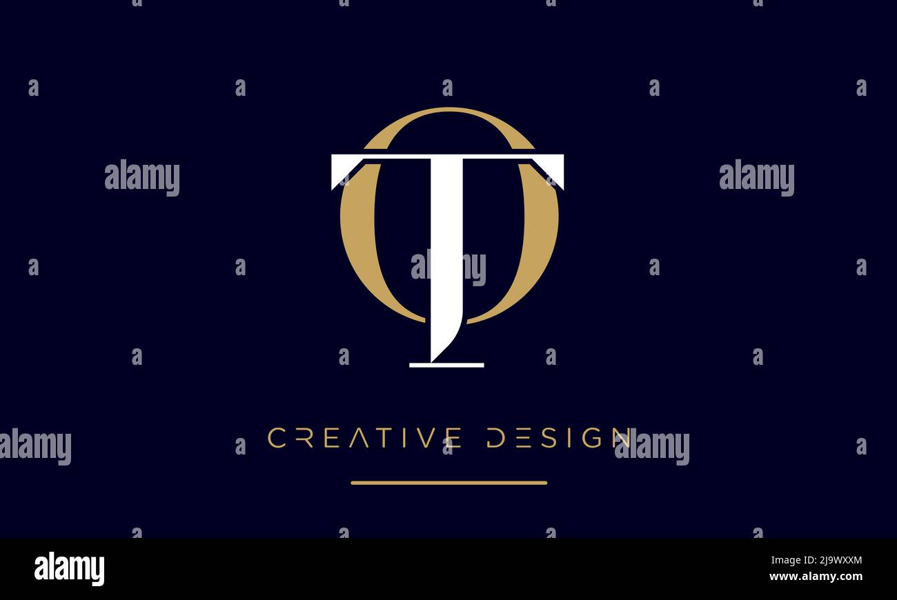 Lettres abstraites OT ou AU monogramme du logo initial Illustration de Vecteur