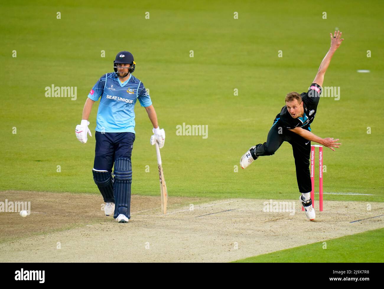 Charlie Morris de Worcestershire Rapids, lors du match de groupe Vitality Blast T20 North à Clean Slate Headingley, Leeds. Date de la photo: Mercredi 25 mai 2022. Banque D'Images