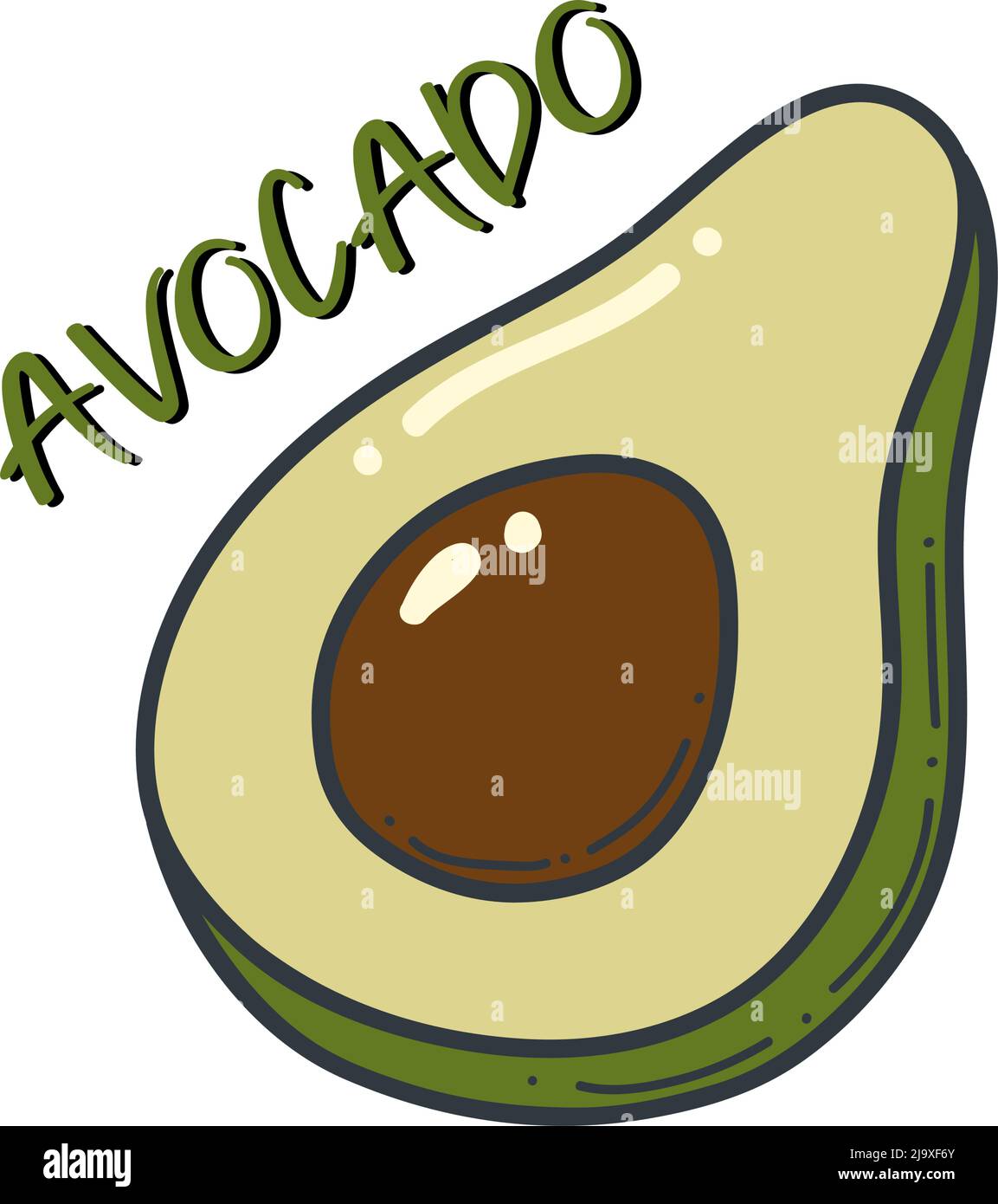 Icône de contour d'avocat. Logo illustration de fruits et légumes biologiques isolés. Illustration de Vecteur