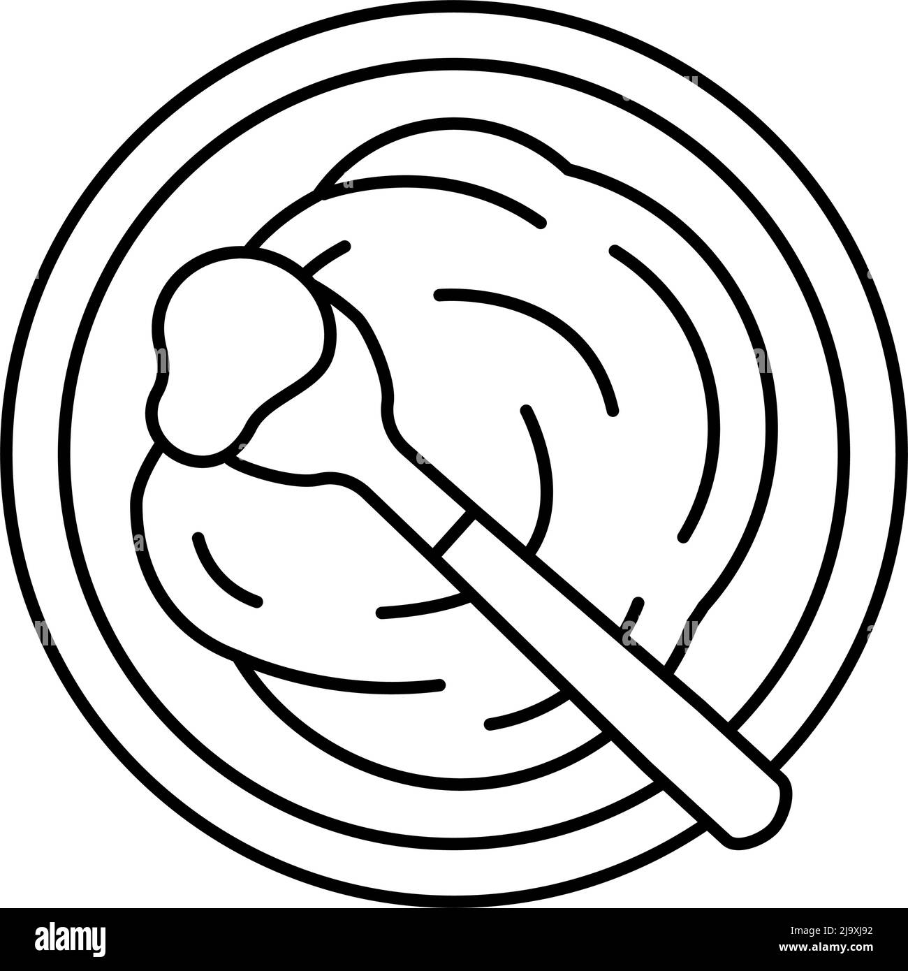 illustration vectorielle de l'icône de la ligne de purée d'épinards Illustration de Vecteur