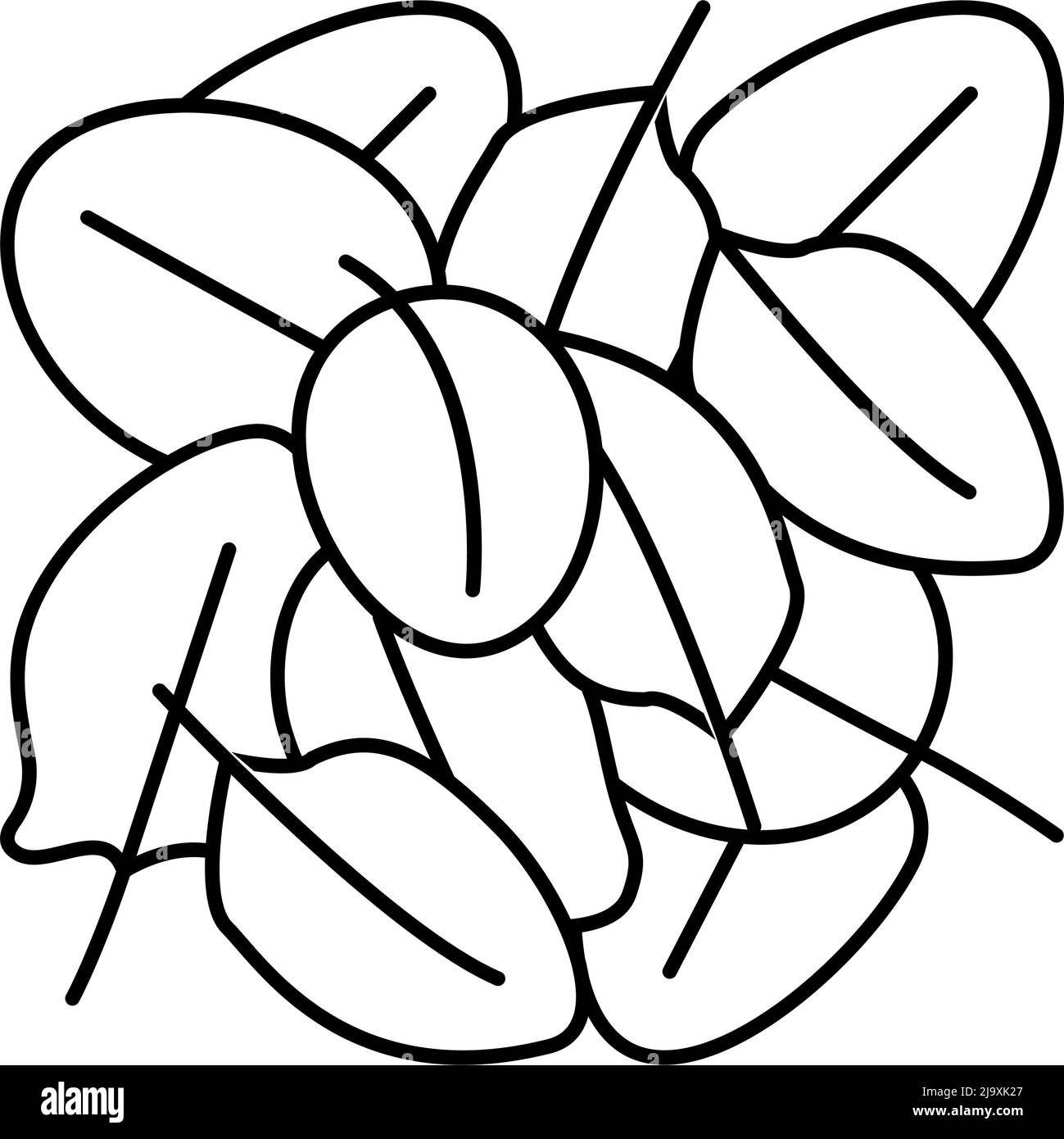 illustration vectorielle de l'icône de la ligne de pile d'épinards Illustration de Vecteur