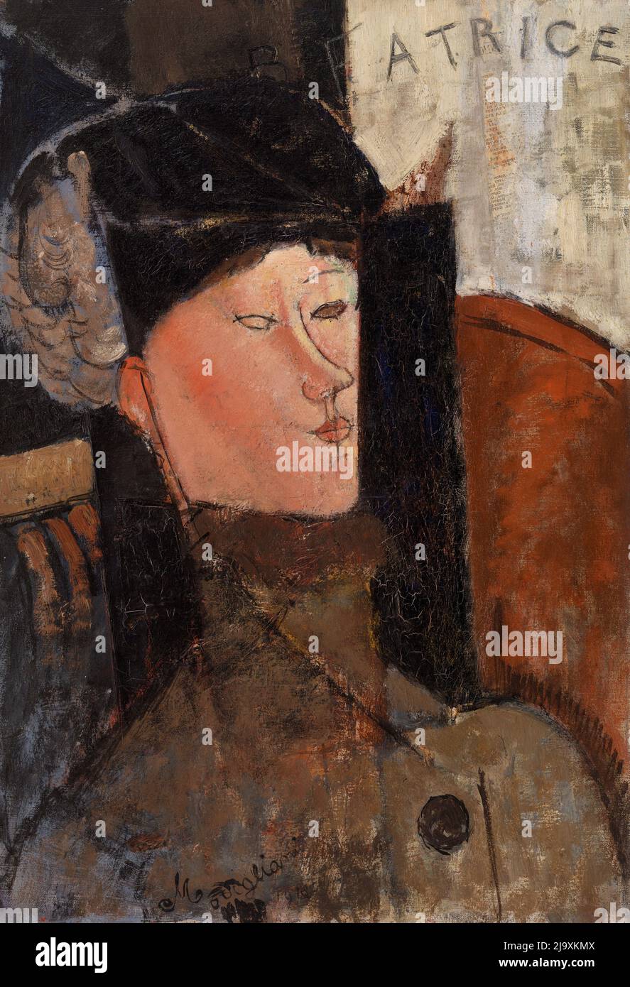Titre: Portrait de Béatrice Hastings Créateur: Amedeo Modigliani Date: 1919 Dimensions: 55 x 38,5 cm milieu: Huile sur toile emplacement: Barnes Foundation Banque D'Images