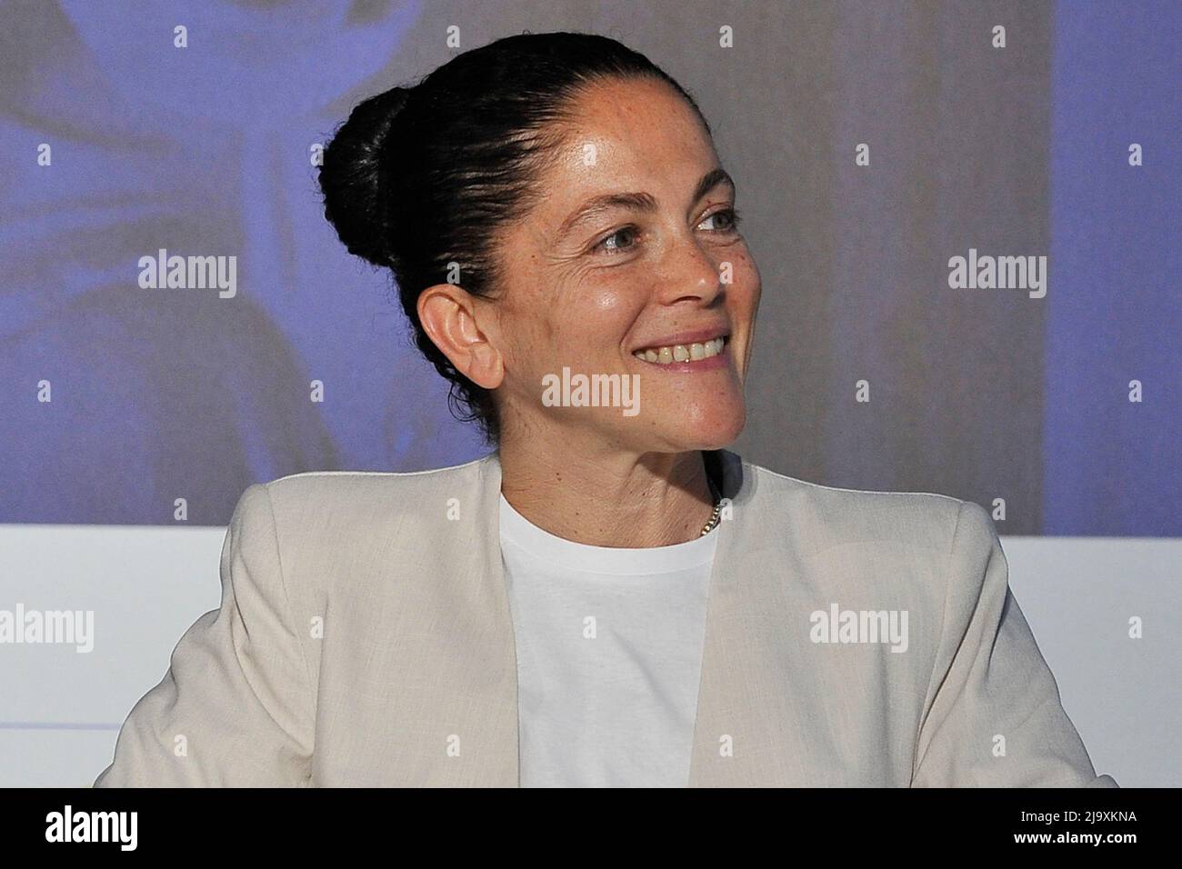 Naples, Italie. 25th mai 2022. Rosanna Marziale chef, lors des célébrations de l'anniversaire de 130th du journal 'il Mattino', qui ont eu lieu au théâtre du palais royal de Naples. Naples, Italie, 25 mai 2022. (Photo par Vincenzo Izzo/Sipa USA) crédit: SIPA USA/Alay Live News Banque D'Images