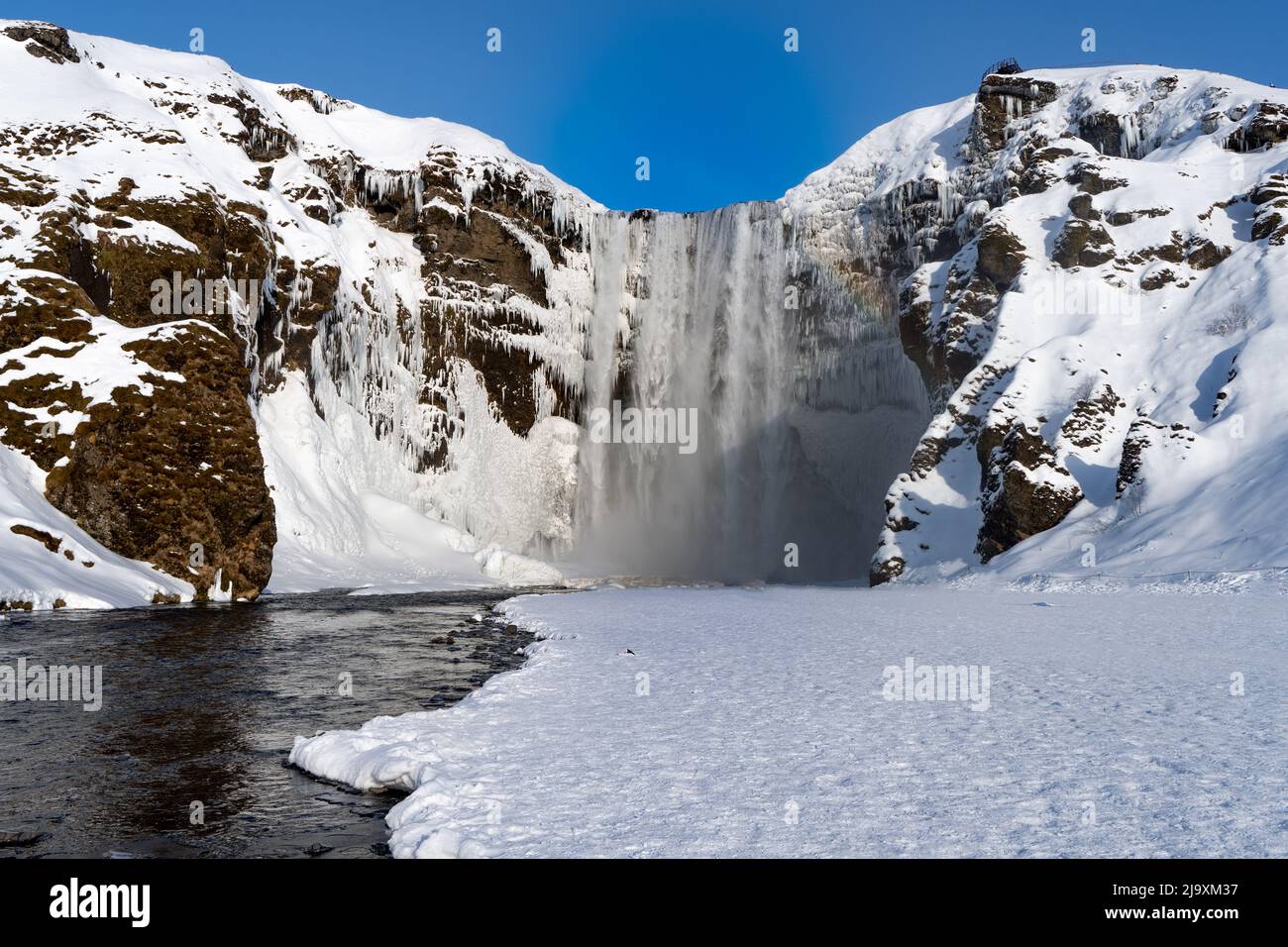 La cascade de Skogafoss en Islande Banque D'Images