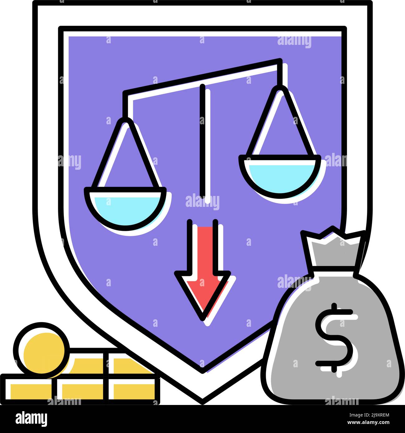 illustration du vecteur de couleur de l'icône de problème social d'inégalité Illustration de Vecteur