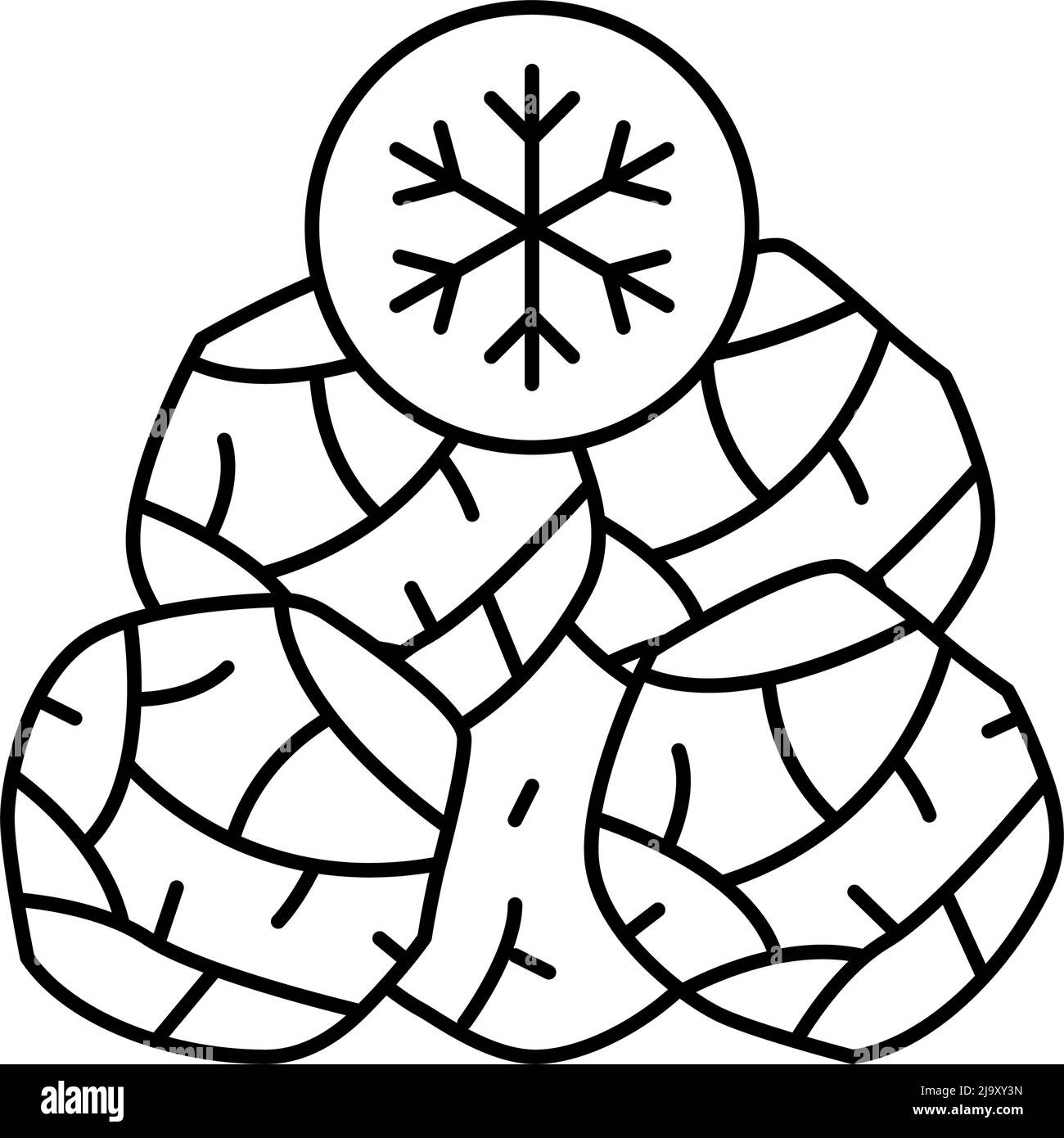 illustration vectorielle de l'icône représentant une ligne d'épinards surgelée Illustration de Vecteur