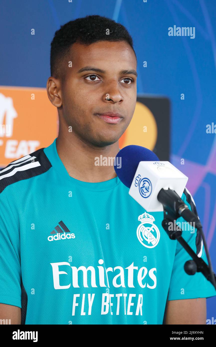 Madrid, Espagne. 24th mai 2022. Rodrygo Goes (Real) football : UEFA Champions League Open Media Day of Real Madrid CF à la Ciudad Real Madrid à Madrid, Espagne . Crédit: Mutsu Kawamori/AFLO/Alay Live News Banque D'Images