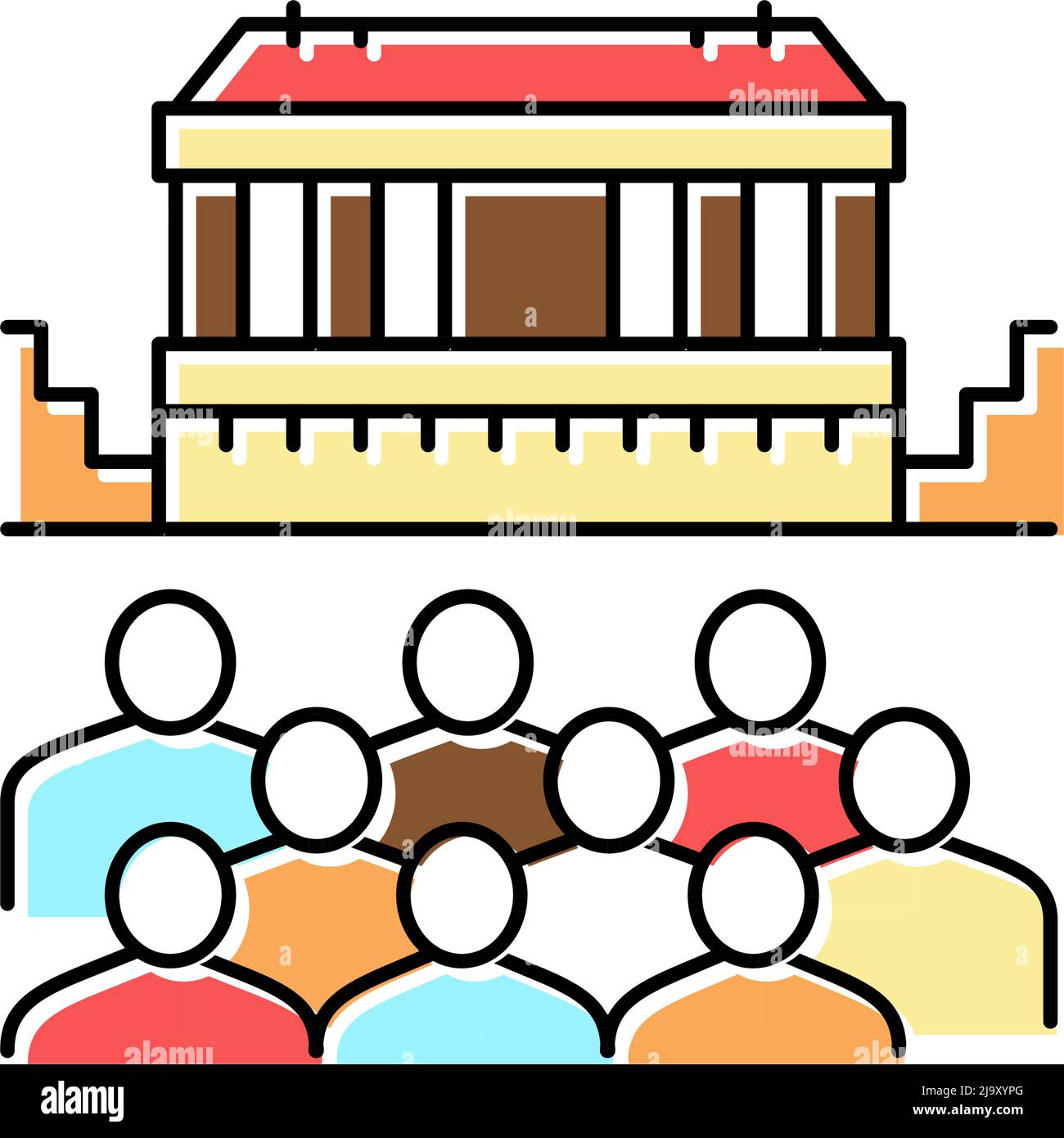 théâtre ancienne grèce couleur icône illustration vectorielle Illustration de Vecteur