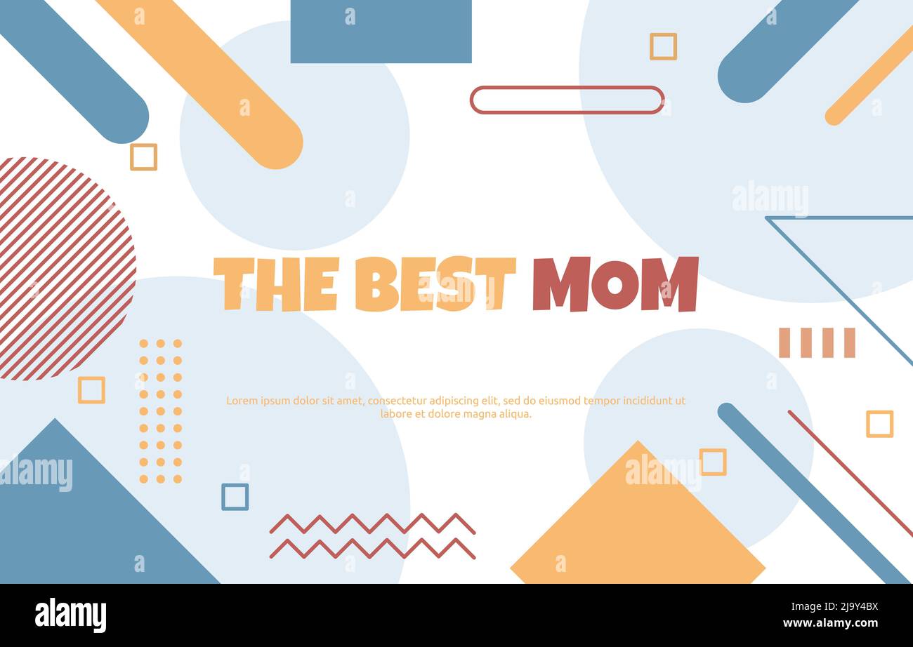 Carte-cadeau de fête des mères « Best Maman » style abstrait de Memphis Illustration de Vecteur
