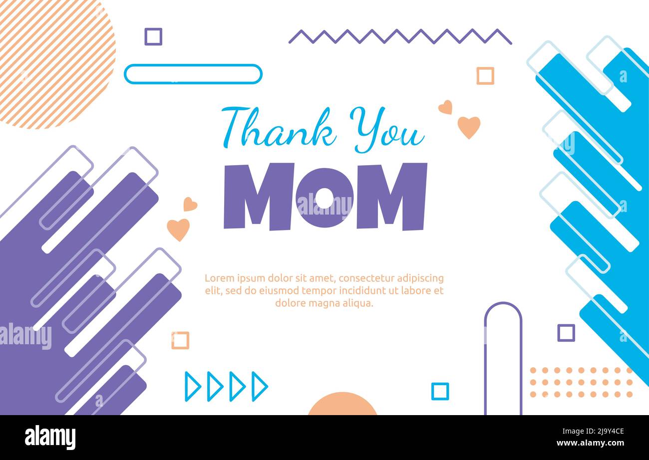 Carte-cadeau de fête des mères avec remerciement style abstrait Memphis Illustration de Vecteur