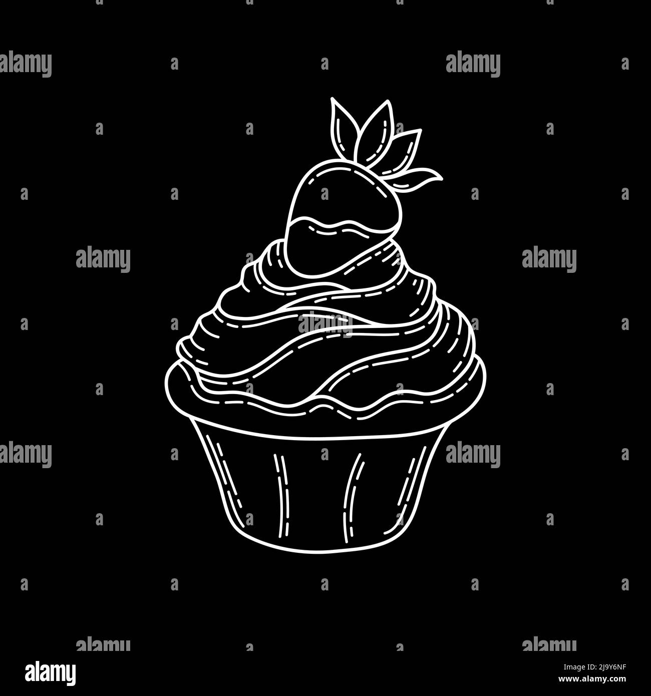 Design sketch élément pour menu café, bistrot, restaurant, café, boulangerie, étiquette, affiche, bannière, prospectus et emballage. Illustration vectorielle sur un Bla Illustration de Vecteur
